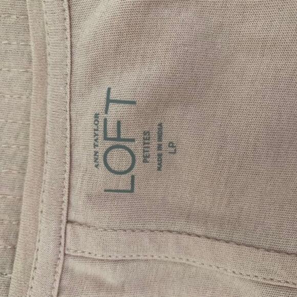 Ann Taylor Loft Beige Sequin Bling Embellished Top Shiny Glam Women's LP NEW - Picture 6 of 8